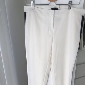 NWT, AQUA white pants with lateral black stripes.